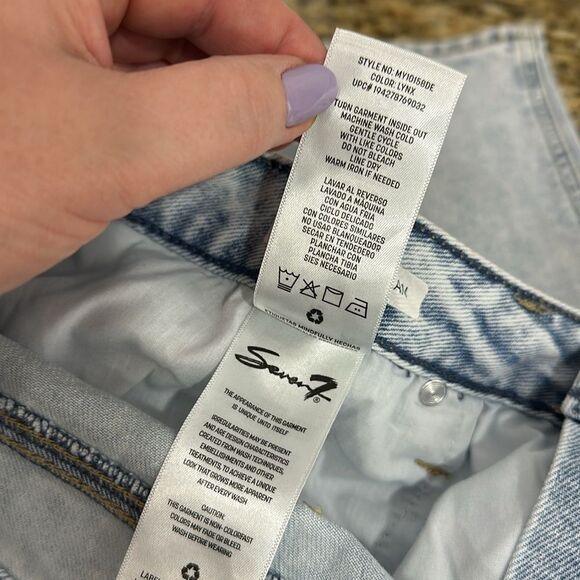 Seven7 Cotton Blend Blue High Rise Slim Straight Jeans Size 12 - Picture 7 of 10